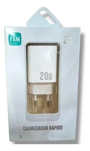CARREGADOR RÁPIDO TIPO C 20w GaN FKT-PD28C
