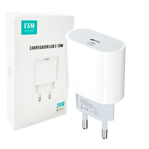 CARREGADOR RÁPIDO USB C 20W FCA-PD52