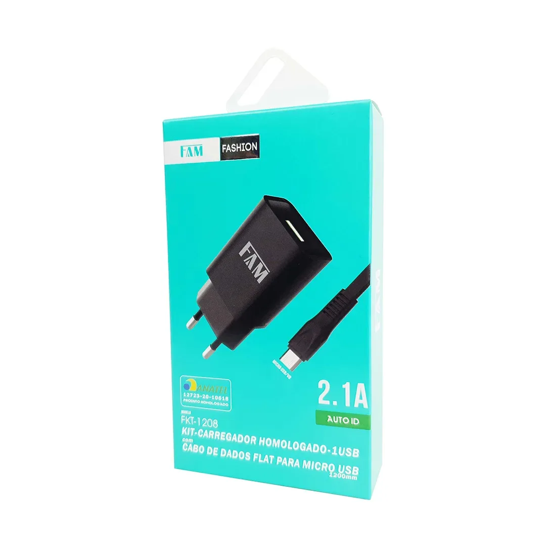 CARREGADOR V8 FLAT 1,2M FKT-1208